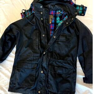 Vintage Eddie Bauer Tartan Plaid Wool Lined Coat